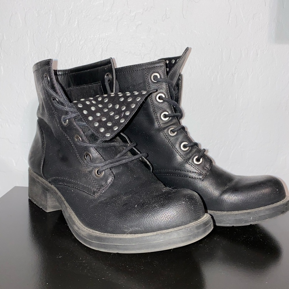 Black combat boots